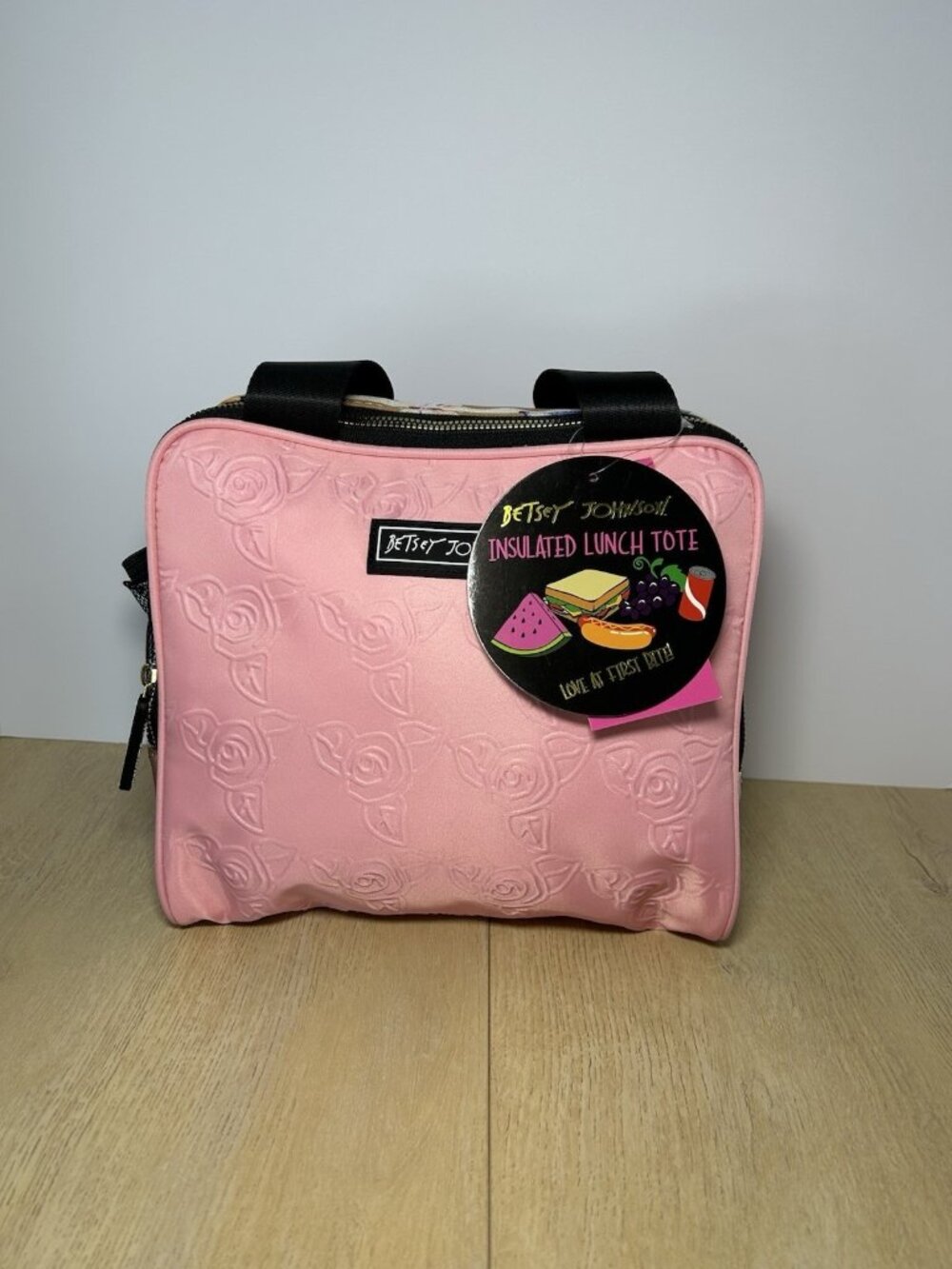 Betsey Johnson Insulated Lunch Tote Bag Pink Butterflies NWT